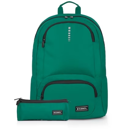 [G232204004] SET MOCHILA Y ESTUCHE TRIPLE VERDE GABOL2G232204004