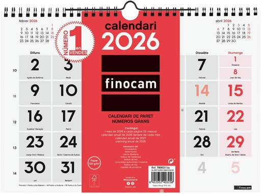 [780030026] CALENDARIO PARET N.GRANS M 2026 CAT+