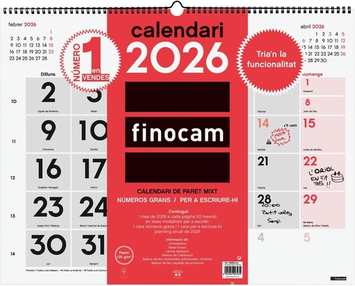 [780050026] CALENDARIO PARET MIXT XL 2026 CAT+