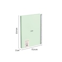 Cuaderno A5 con espiral y tapa dura, papel cuadriculado (5 x 5 mm), 80 hojas de 95 gr/m², colección 430 since 1918, verde