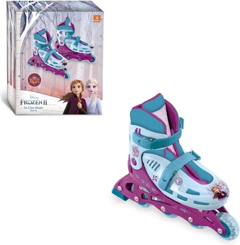 Frozen Mondo Toys - Patines en línea II Design - Patines en línea Ajustables - Ruedas de PVC - Rodillo para niño/niña - Talla M/mis. 33/36-28314