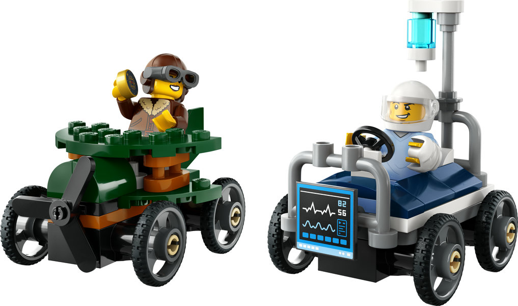 Pack de Coches de Carreras: Avión vs. Cama de Hospital LEGO 60459