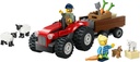 Tractor Rojo con Remolque y Oveja LEGO 60461