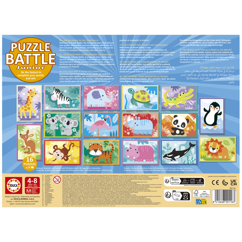 ANIMALS PUZZLE BATTLE Jr. FS  EDUCA 20116