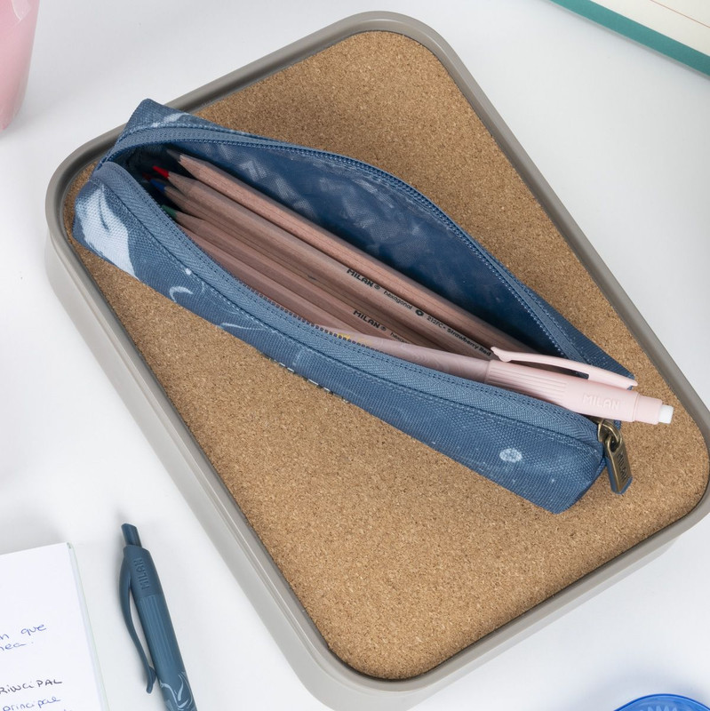Estuche portatodo mini redondo serie Lava, azul MILAN 081129LVB