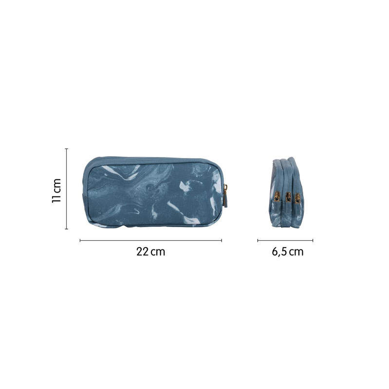 Estuche portatodo 3 cremalleras serie Lava, azul milan 081135LVB