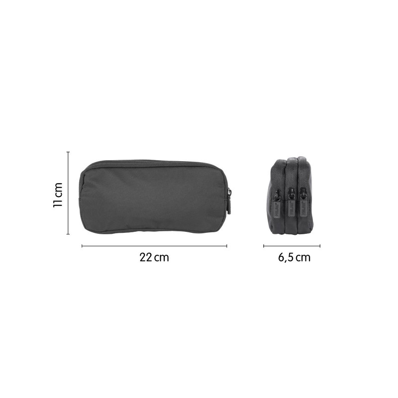 Estuche portatodo 3 cremalleras serie Shadow, negro milan 081135DW