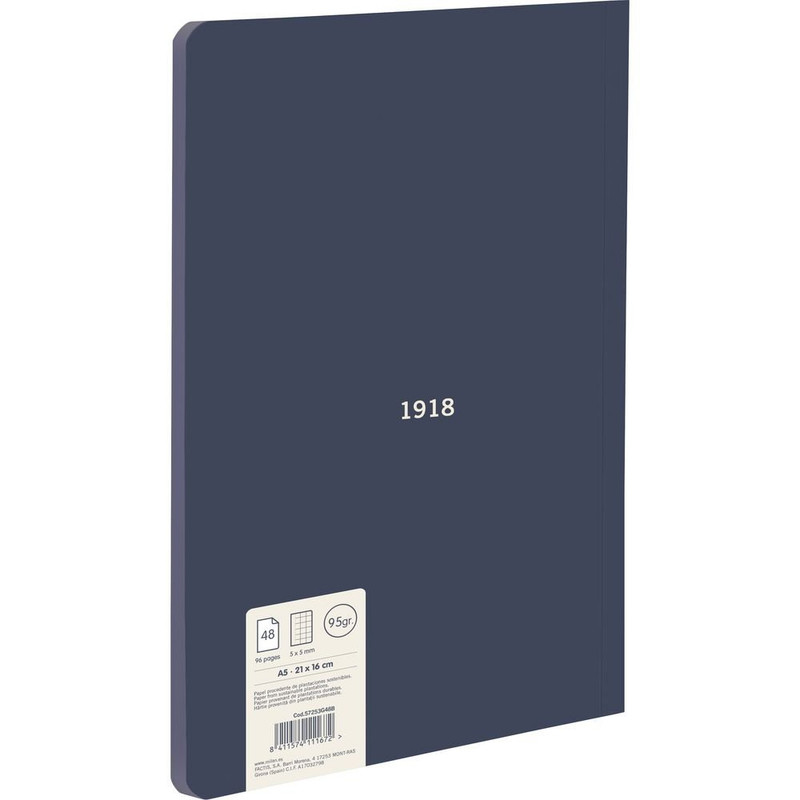LIBRETA A5 AZUL 48HOJ. QUADRICULA