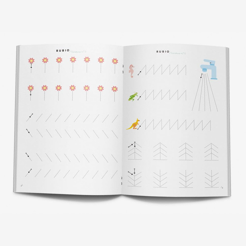 0 Escritura RUBIO (preescritura) | Preescritura con puntos, dibujos y grecas | +3 años