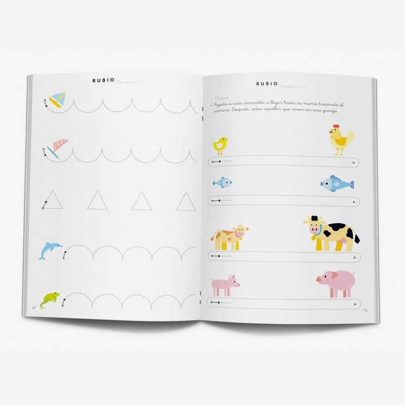 0 Escritura RUBIO (preescritura) | Preescritura con puntos, dibujos y grecas | +3 años