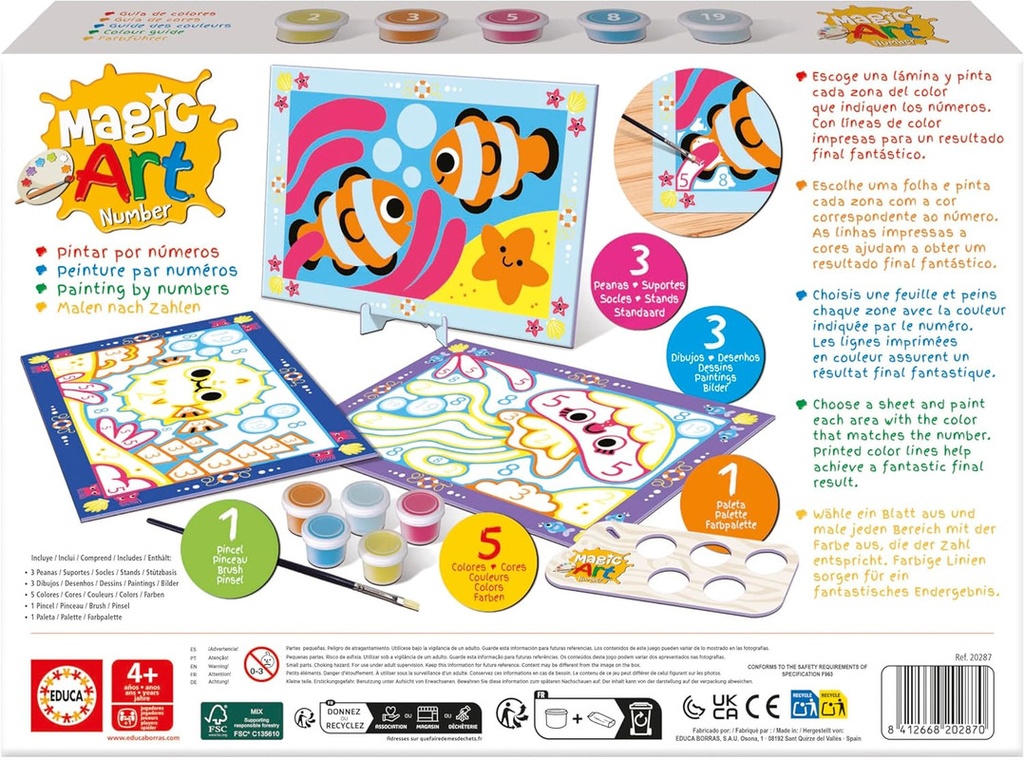 NUMBER ART +4 BAJO EL MAR FS EDUCA 20287