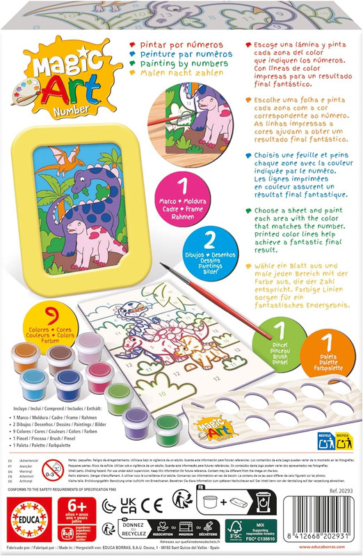 NUMBER ART +6 DINOSAURIOS FS EDUCA 20293