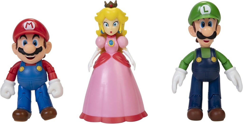 PACK 3 FIGURAS 10 CM REINO CHAMPIÑÓN S. MARIO 64511-4L JAKKS 315645114