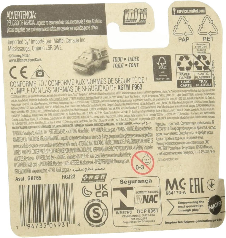 SURTIDO CARS MINI RACERS CARS GKF65 MATTEL GKF65-HGJ23