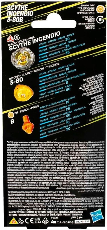 BEYBLADE X SCYTHE INCENDIO G0285 HASBRO G0285