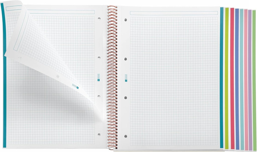 NOTEBOOK8 A4 160F 90GR QUAD 5X5 MICROPERFOREADO ROJO