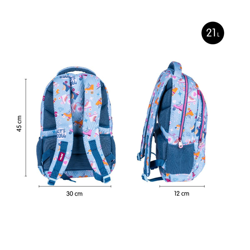Mochila escolar 2 cremalleras (21 L) serie especial Roller 2