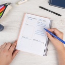 Cuaderno A5 con espiral y tapa dura, papel cuadriculado (5 x 5 mm), 80 hojas de 95 gr/m², colección 430 since 1918, azul