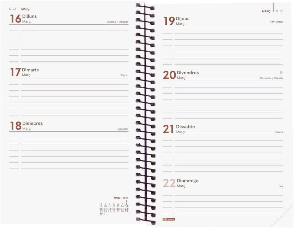 AGENDA FINOCAM OPAQUE ES SVH 2026 BLAU CAT+ 742791026