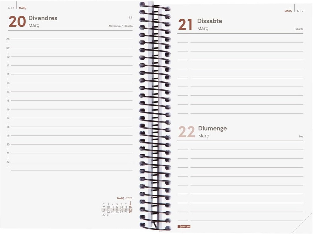 AGENDA FINOCAM OPAQUE ES 1DP 2026 BLAU CAT+ 742931026