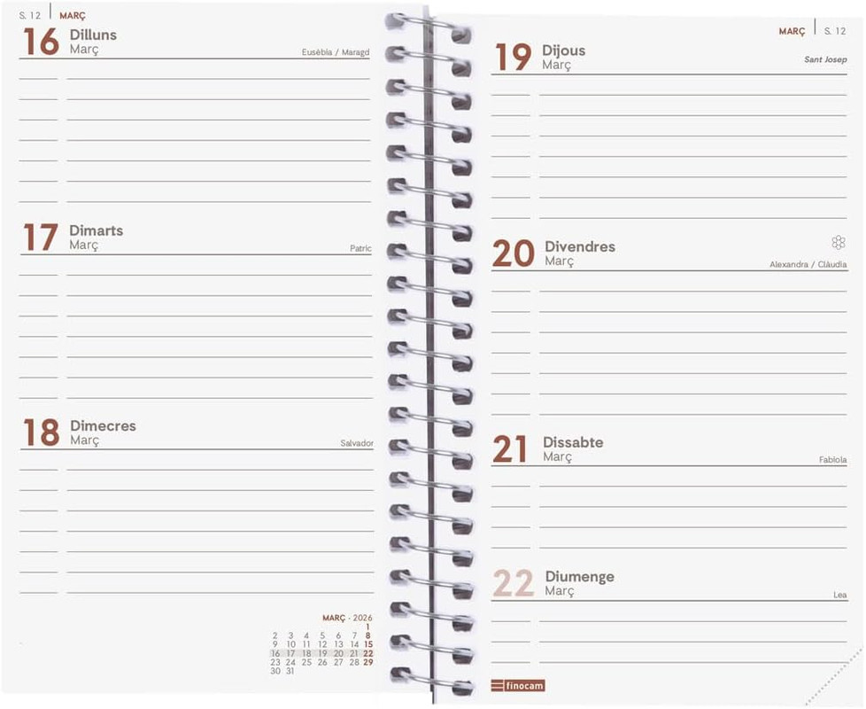 AGENDA FINOCAM YEAR E3 SVH 2026 VERMELL CAT+ 741473026