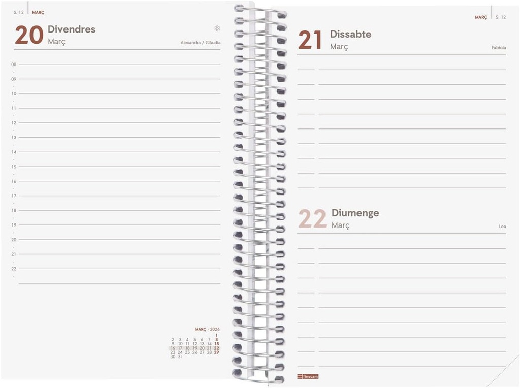 AGENDA FINOCAM YEAR E5 1DP 2026 VERMELL CAT+ 741133026