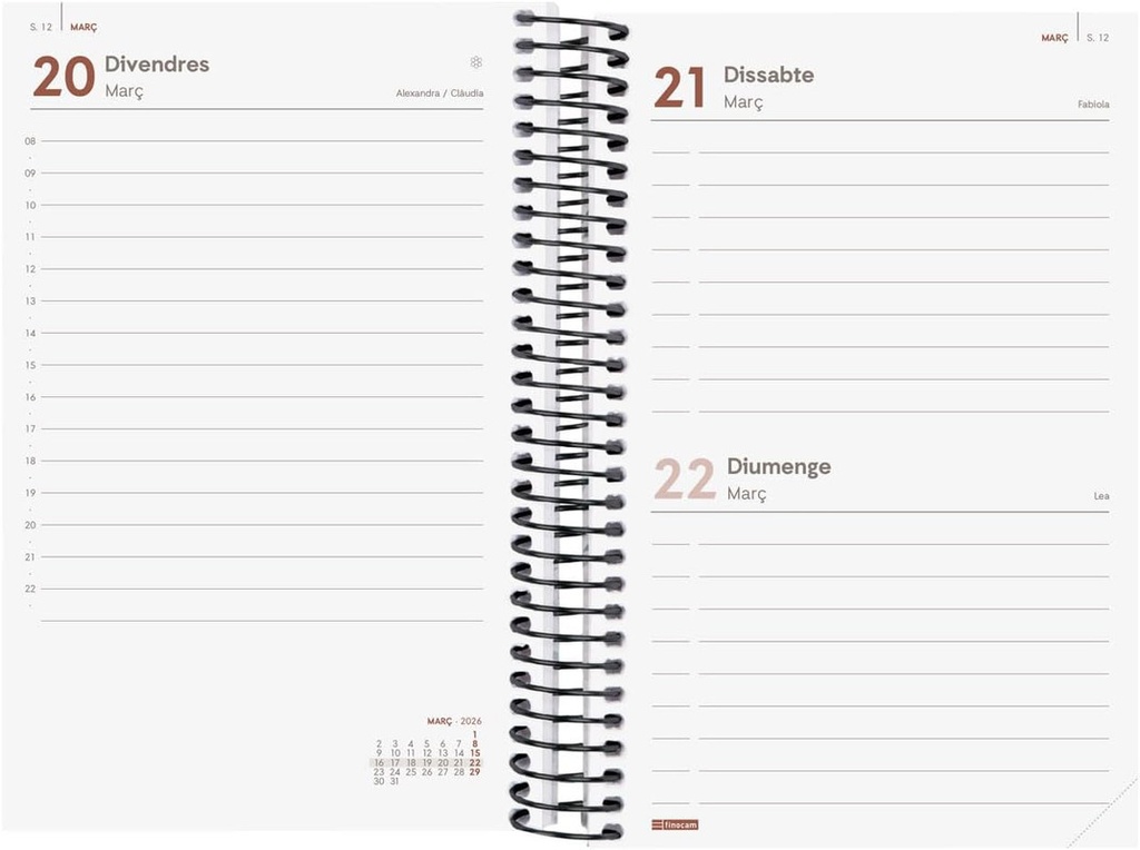 AGENDA FINOCAM YEAR E5 1DP 2026 NEGRE CAT+ 741136026