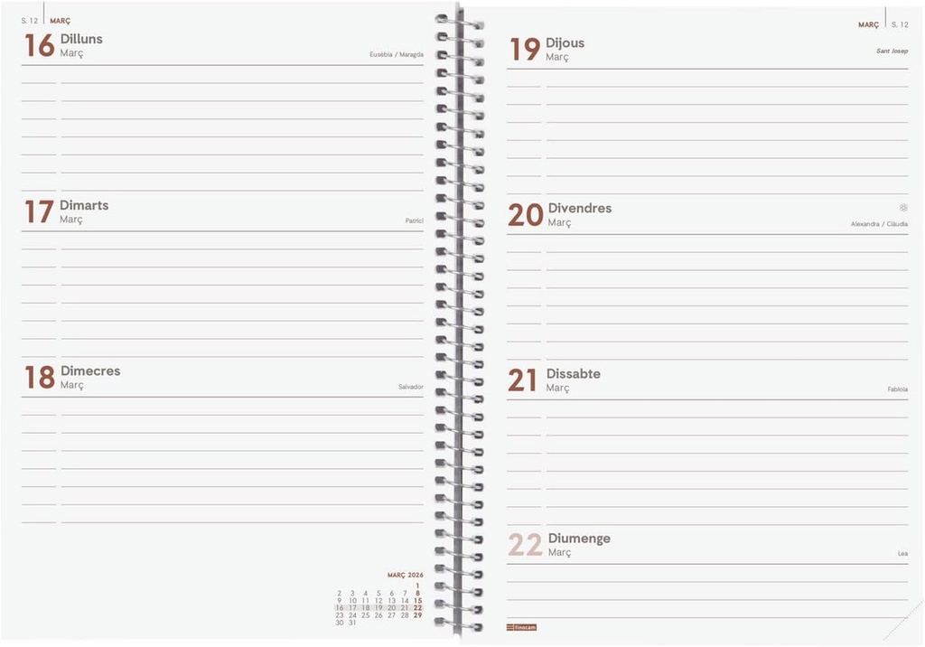 AGENDA FINOCAM YEAR E10 SVH 2026 VERMELL CAT+ 741503026