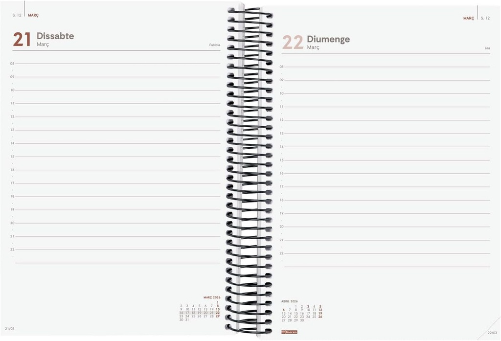 AGENDA FINOCAM YEAR E10 1DP 2026 NEGRE CAT+ 741146026