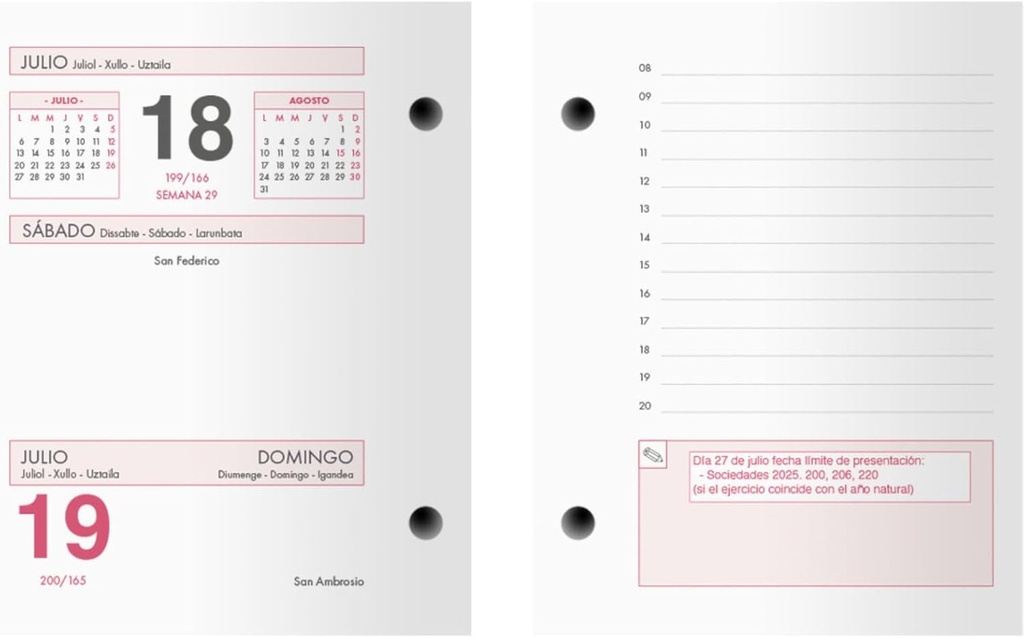 CALENDARIO PARED 2026 NUMEROS GRANDES L
