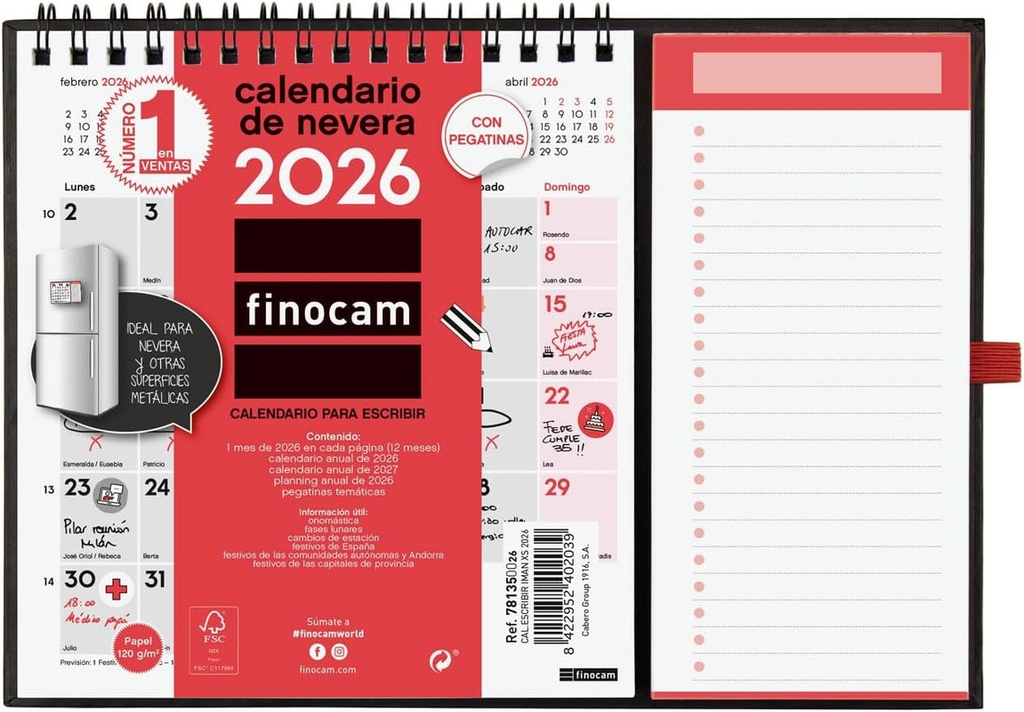 CALENDARIO ESCRIBIR 2026 IMAN XS