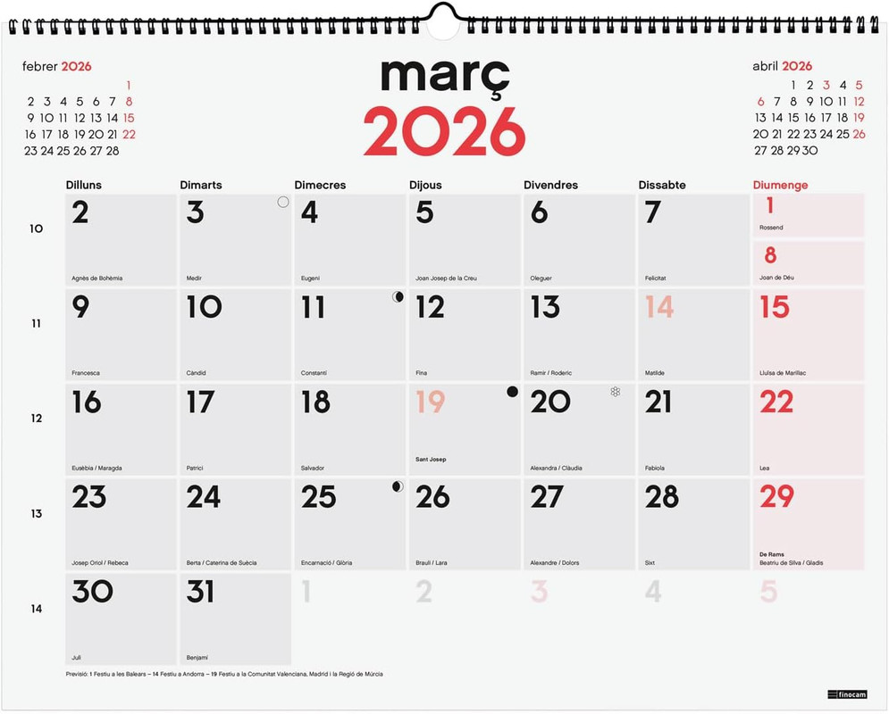 CALENDARIO PARET MIXT XL 2026 CAT+