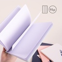 Libreta A5 encolada, papel cuadriculado, 48 hojas de 95 gr/m², colección 430 since 1918, ROSA