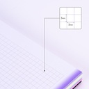 Cuaderno A4 con espiral y tapa dura, papel cuadriculado, 120 hojas de 95gr/m², colección Sunset