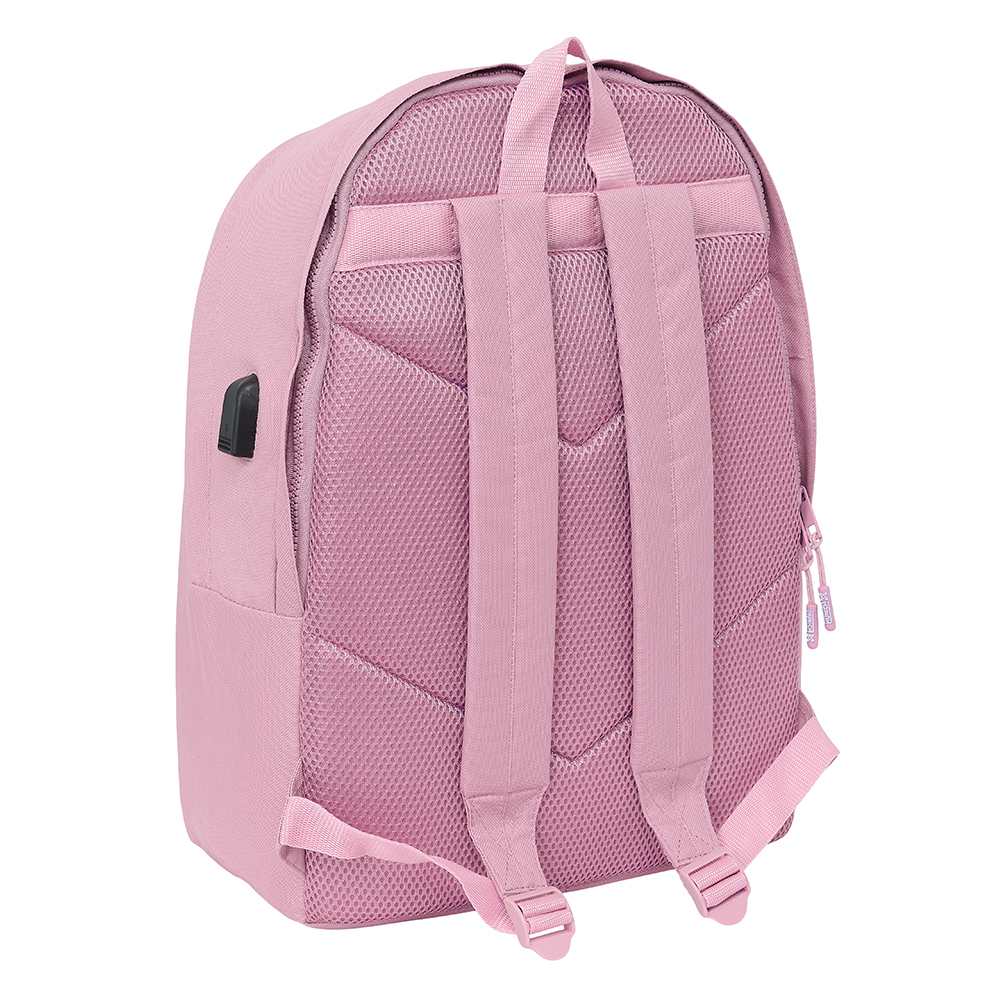 MOCHILA DOBLE PARA PORTATIL 15,6"+USB MUNICH BASICOS "ROSA"