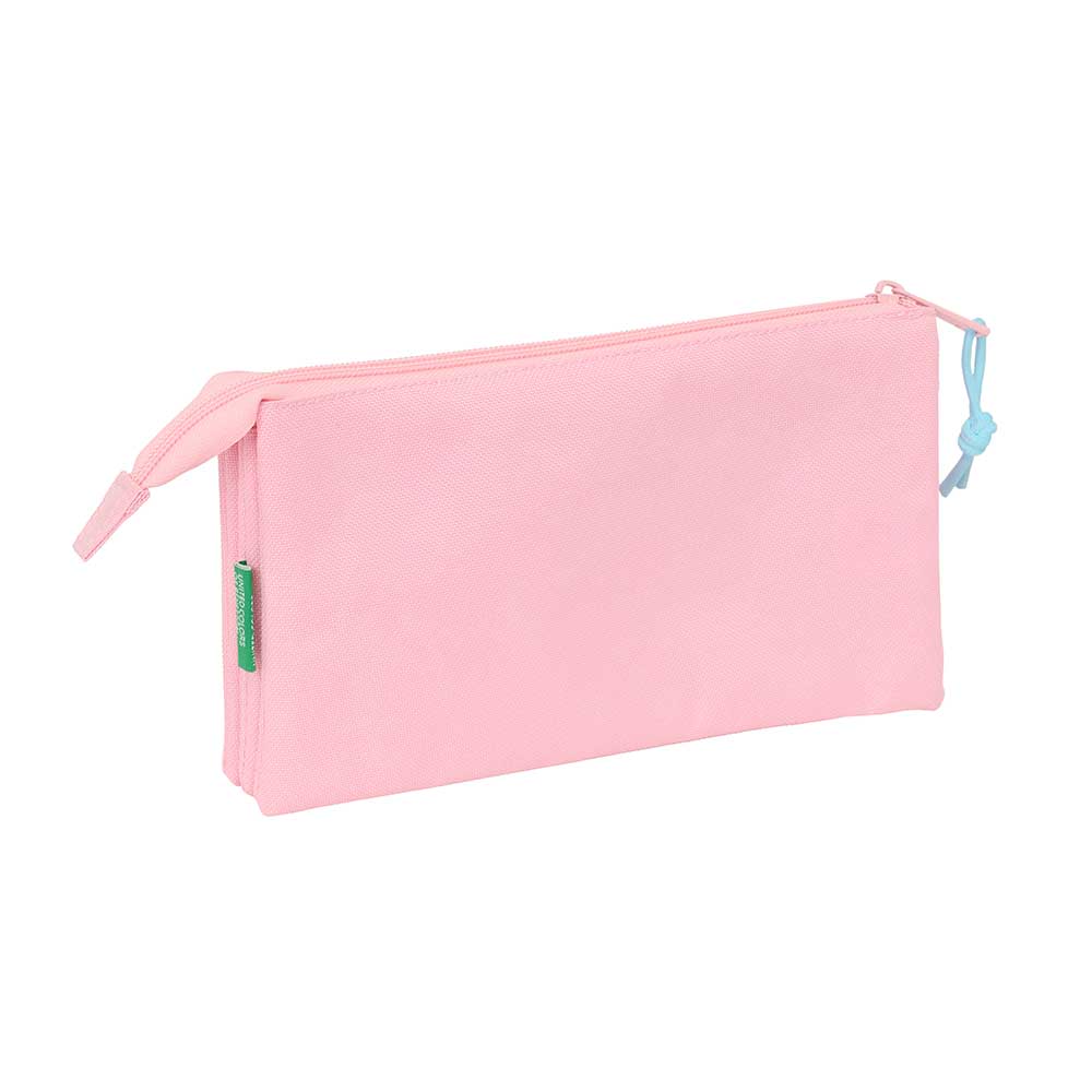 PORTATODO TRIPLE BENETTON BASICS "ROSA PASTEL"