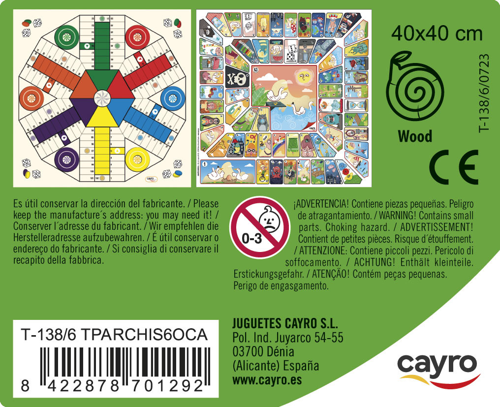 TAB. PARCHIS 6-OCA 40X40 cm