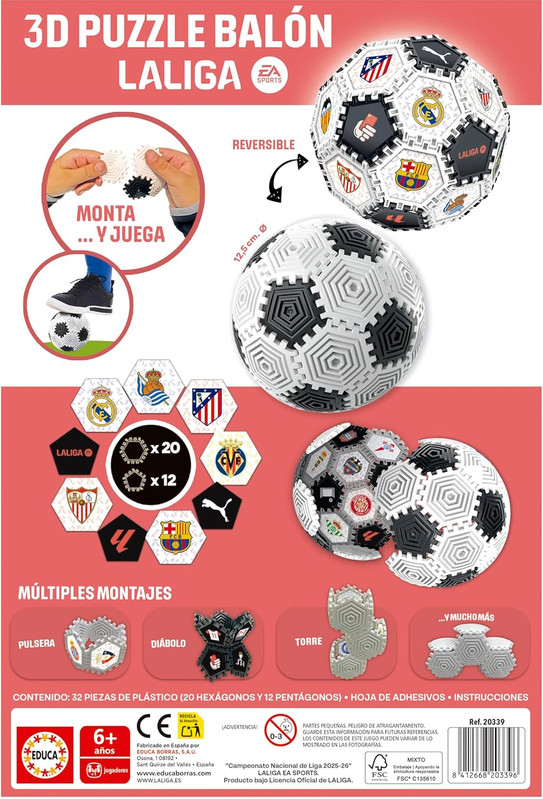 PUZZLE BALÓN 3D LALIGA FSC(R  EDUCA 20339