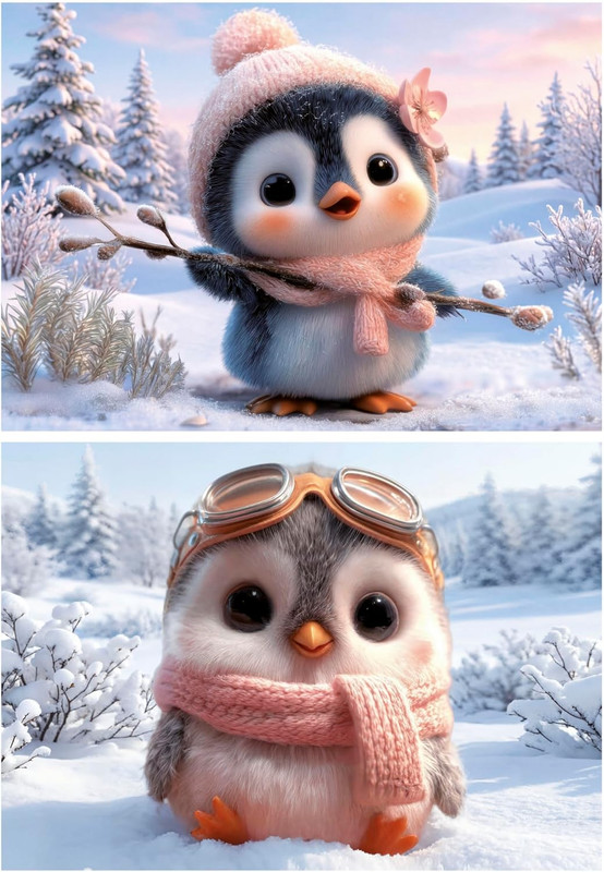 PUZZLE 2x20 PINGÜINOS ADORABLES FSC  EDUCA 20505