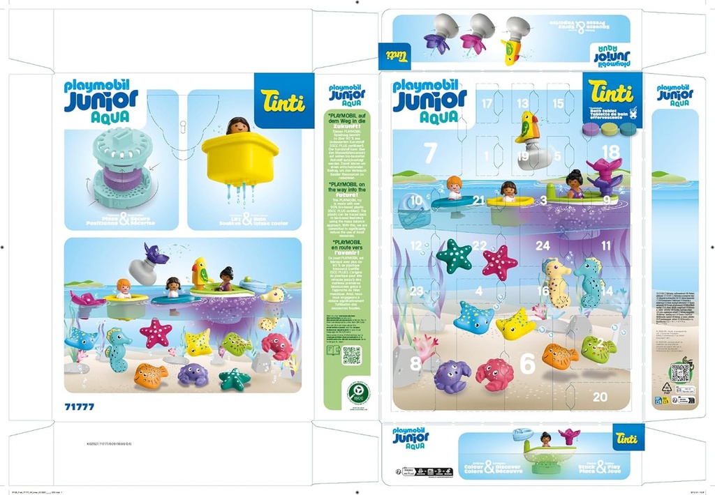 Calendario adviento JUNIOR & Tinti: cuenta atrás navideña en el baño PLAYMOBIL 71777