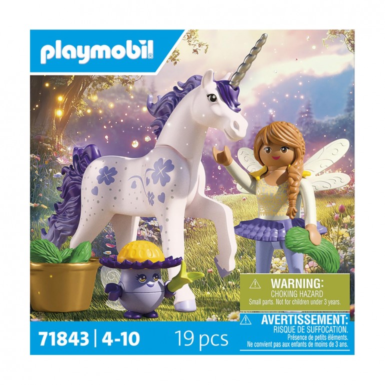 Coleccionable Unicornio Lucky Lavender con hada PLAYMOBIL 71843