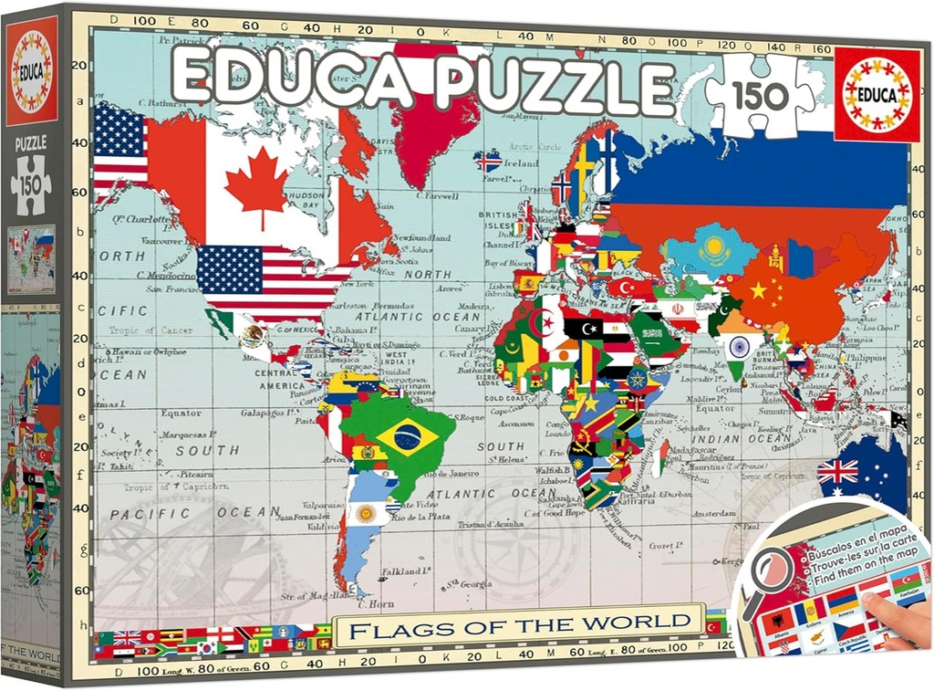 150 GEOPUZZLES BANDERAS MU F EDUCA 20480