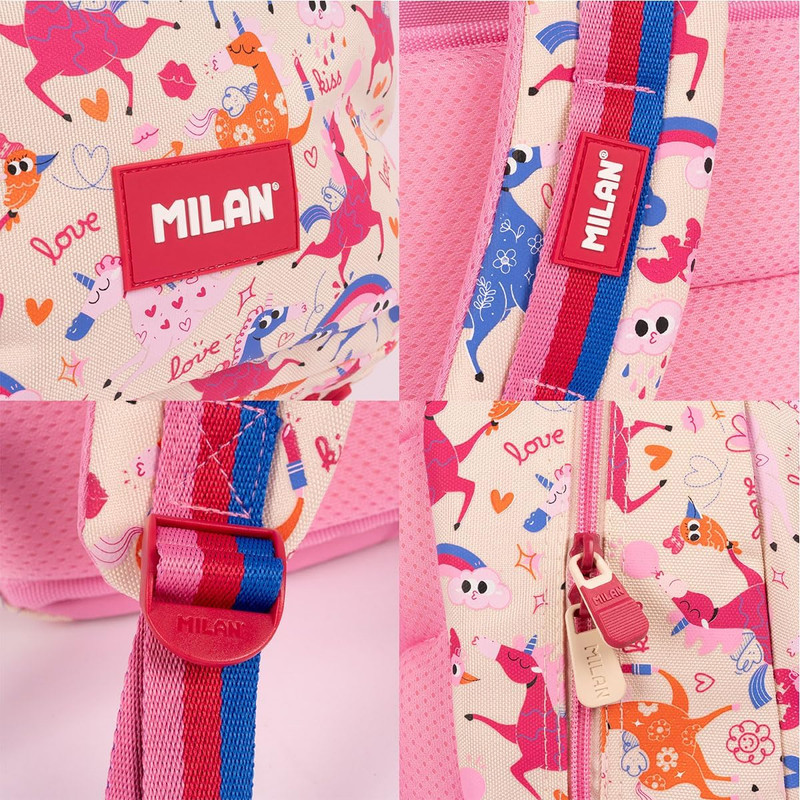 Mochila escolar 4 cremalleras (25 L) serie especial Flowicorn