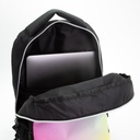 Mochila escolar 2 cremalleras (21l) serie Sunset, negra
