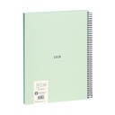 Libreta con espiral, papel pautado, 80 hojas A4, serie 1918, verde
