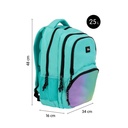 Mochila escolar 4 cremalleras (25 L) serie Sunset, verde milan 624604SN1GR
