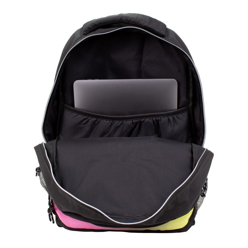 Mochila escolar 4 cremalleras (25 l) serie Sunset, negro