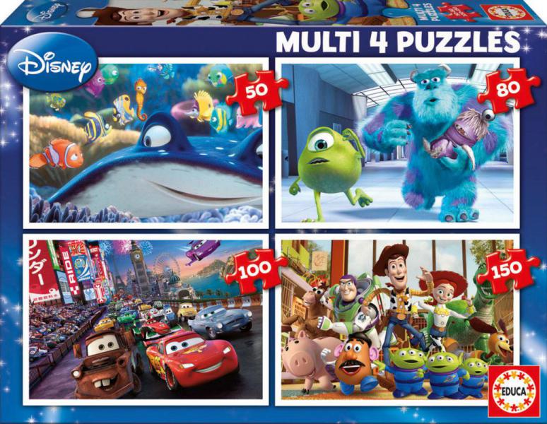 PUZZLE MULTI 4 PUZZLES 50-80-100-150 PIXAR  EDUCA 15615