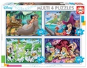 PUZZLE MULTI 4 PUZZLES CLÁSICOS DISNEY 50-80-100-150 (ALADDIN, JUNGLE BOOK, ALICIA, PETER PAN) EDUCA 18105