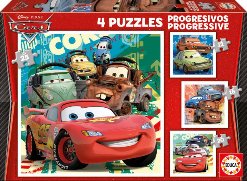 PUZZLE PROGRESIVOS CARS 2 12-16-20-25 EDUCA 14942